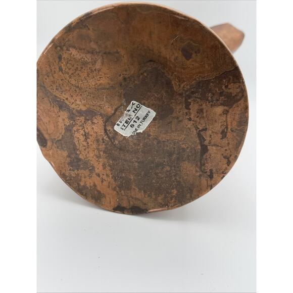 Vintage Copper Farmhouse Water Jug Pitcher With Wrought Iron Handle Turkey - Picture 5 of 10